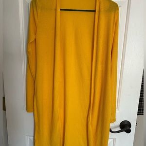 Yellow side slit sweater